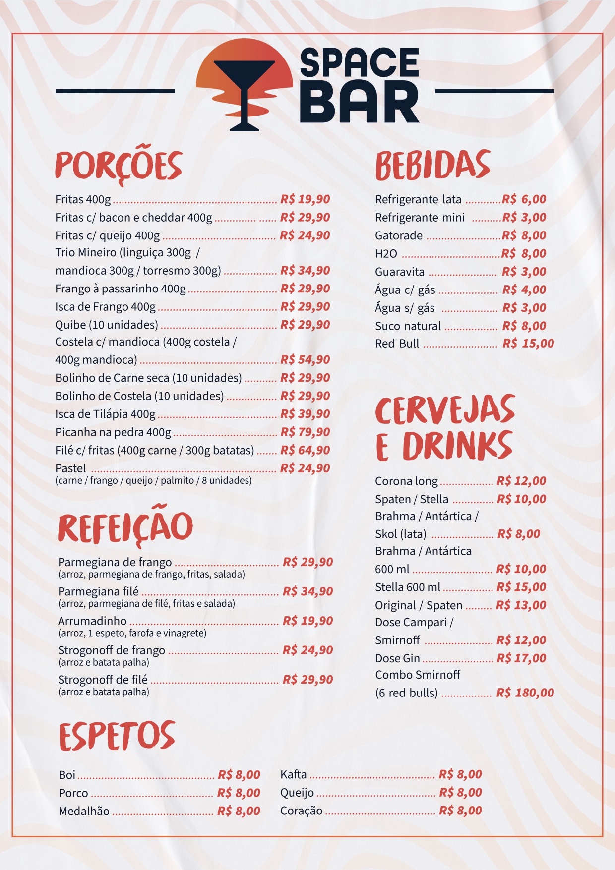 Confira nosso incrível cardápio!